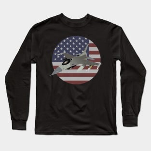 American F16 Jet Fighter Long Sleeve T-Shirt